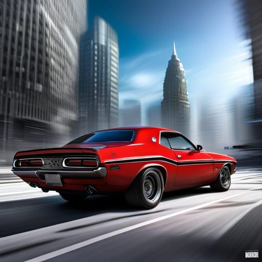 Gullwing, 1973 Dodge Challenger, jet engines, hyper reflecti...