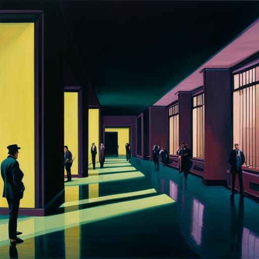 Cyberpunk Art Gallery with Motherboard Pattern