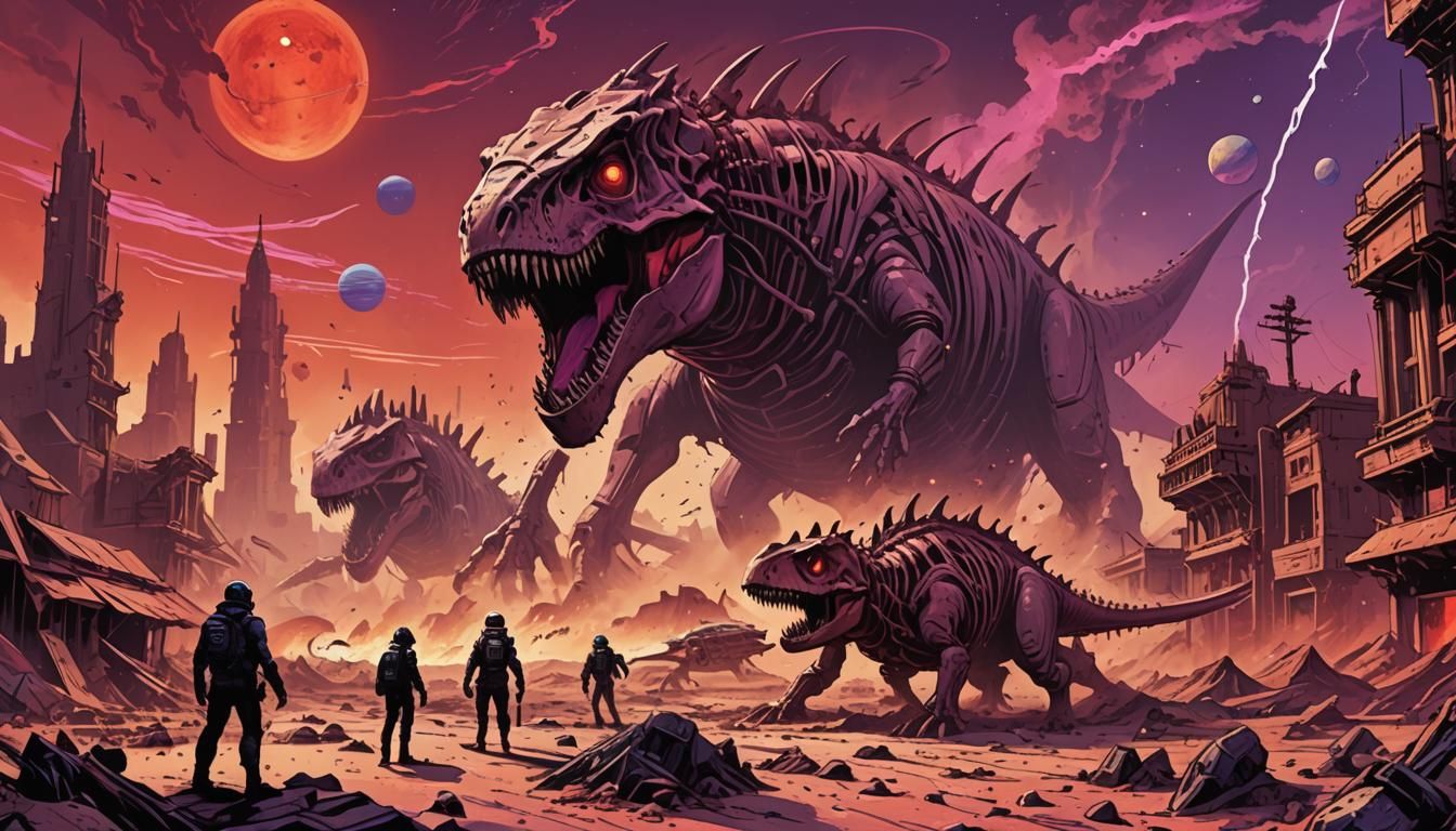 Retro Futurism Comic Art: Martian Gothic Ruins