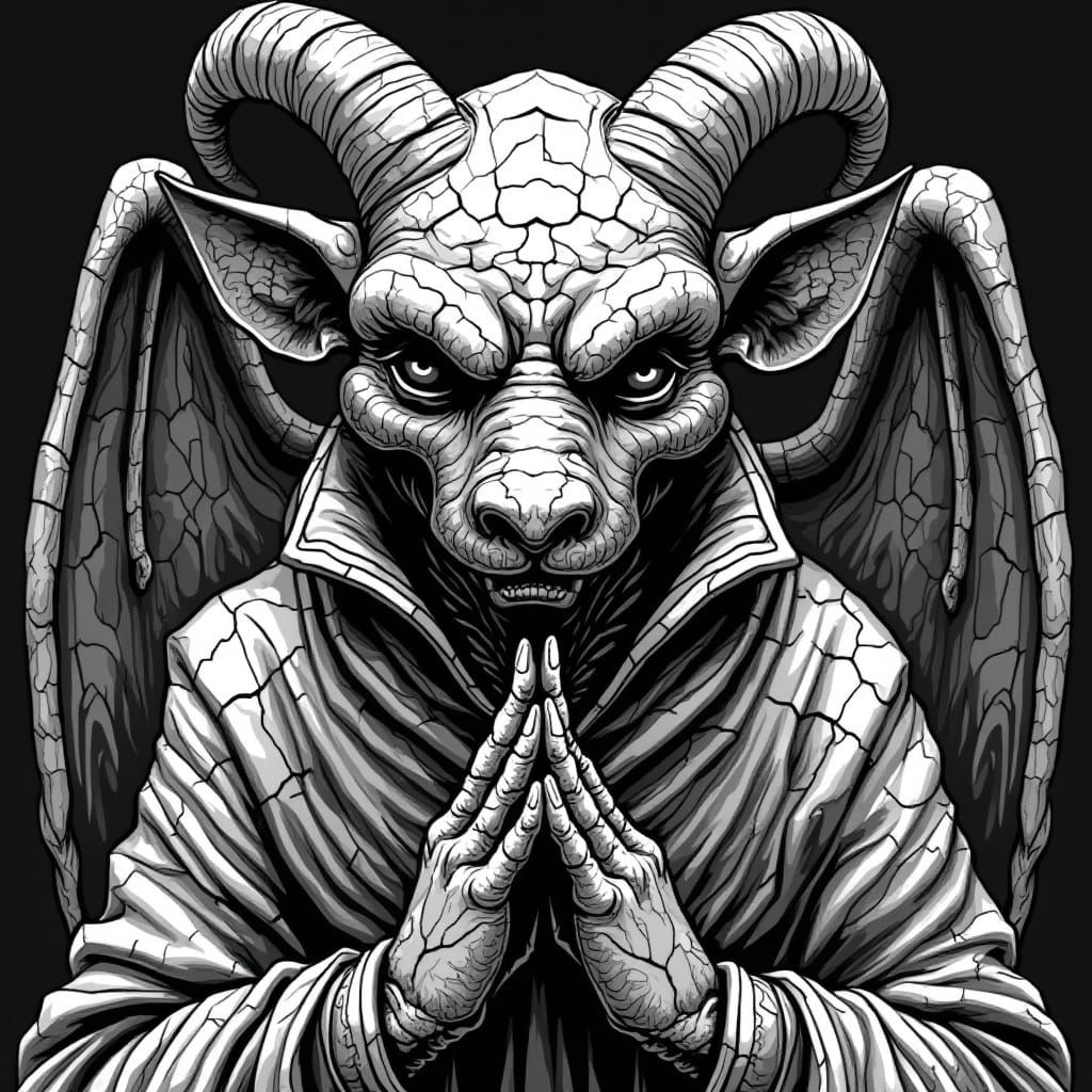 Gargoyle in Ornate Gothic Vector Style