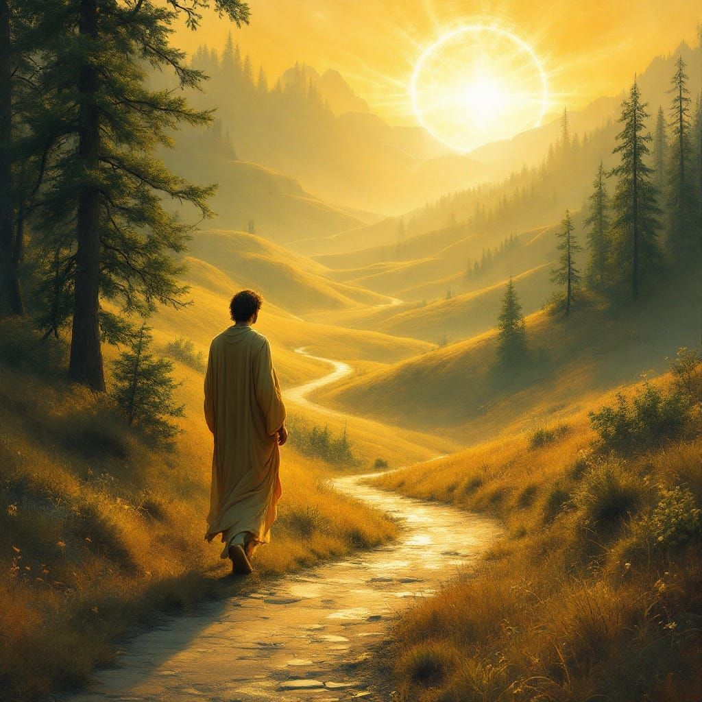 Spiritual Enlightenment at Dawn: A Visionary Landscape