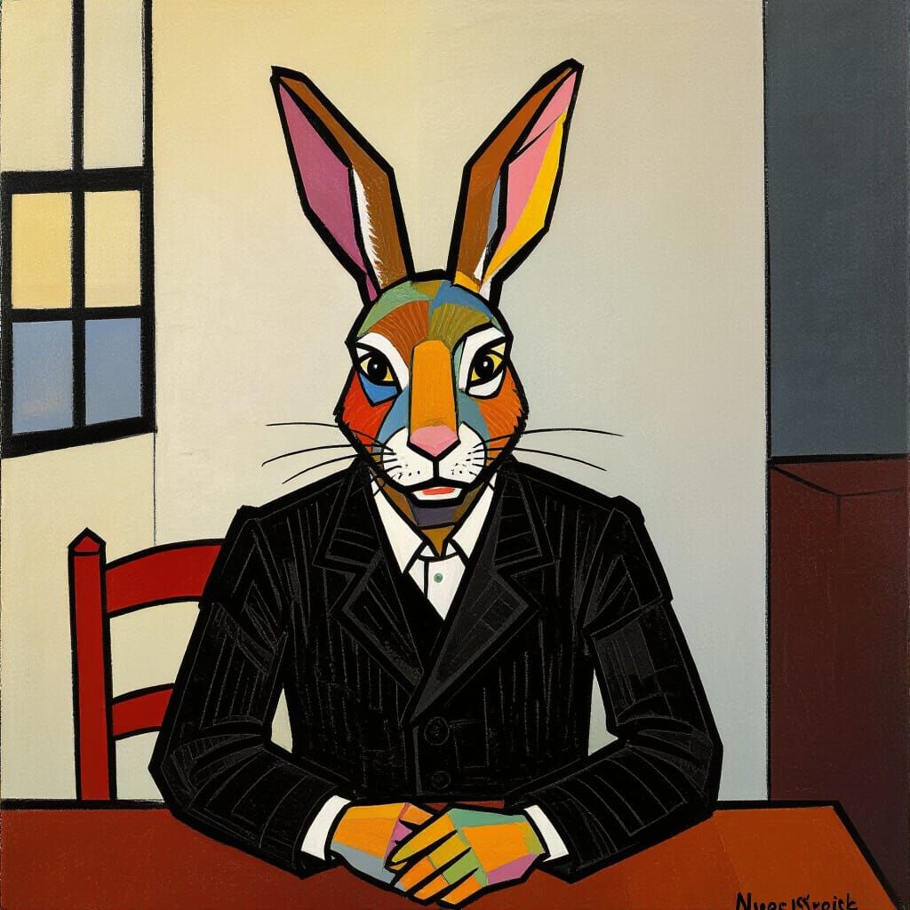 Disturbing Rabbit's Truth in Chaim Soutine Style