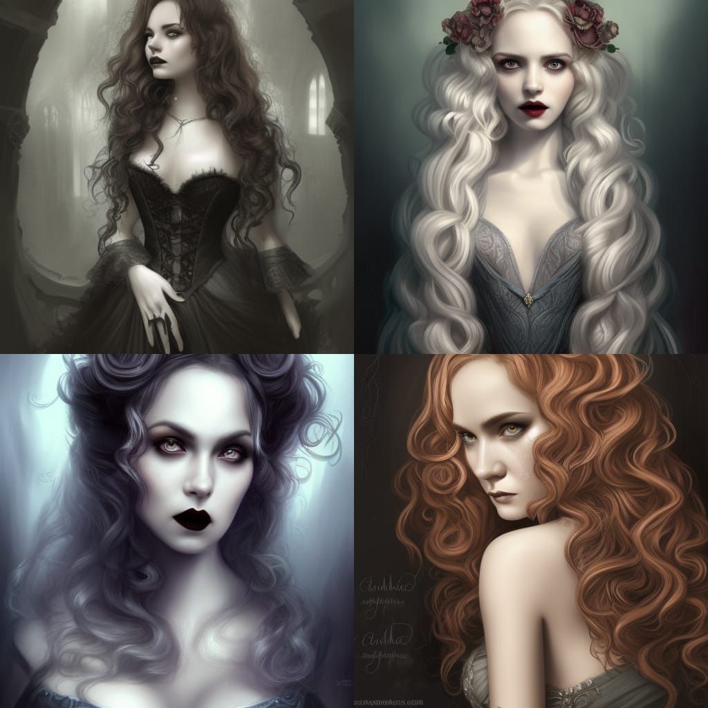 Victorian Vampire in Gothic Manor: Ethereal Portrait