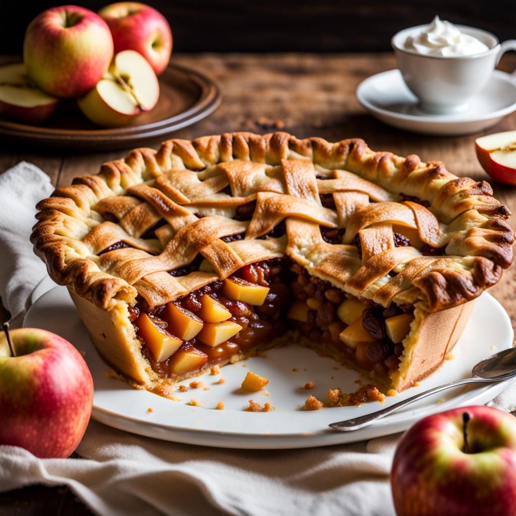 Delicious Golden Brown Apple Pie with Lattice Crust