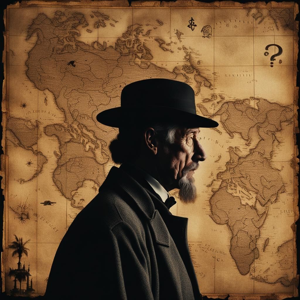 Mysterious Profile Picture with Historical Backdrop