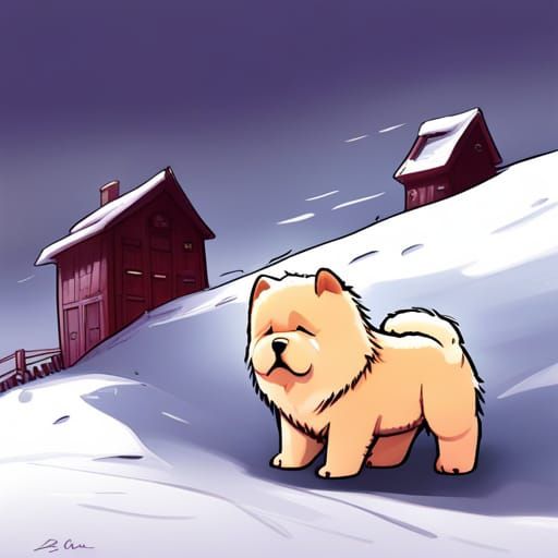 Anime Style Chow Chow Puppy Art