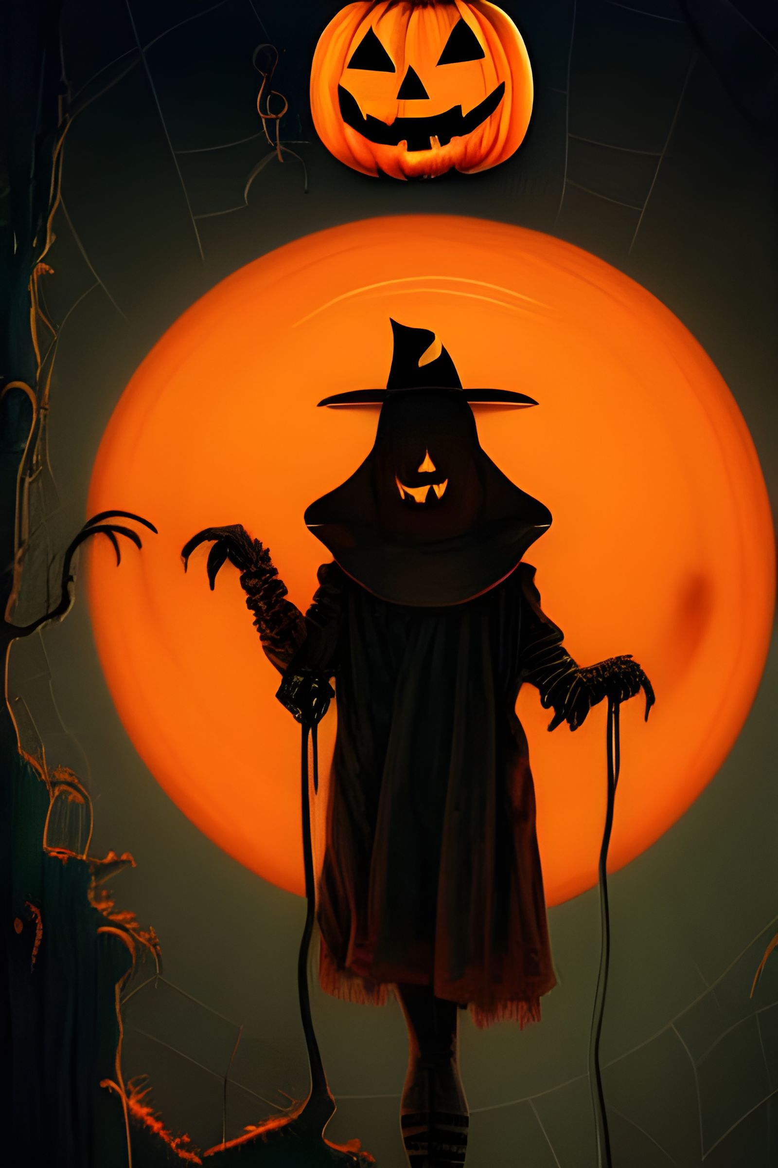 Mister Halloween in Retrofuturist Horror Style