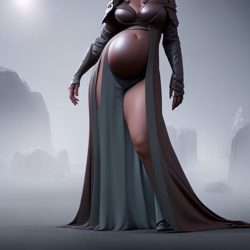 pregnant woman in latex