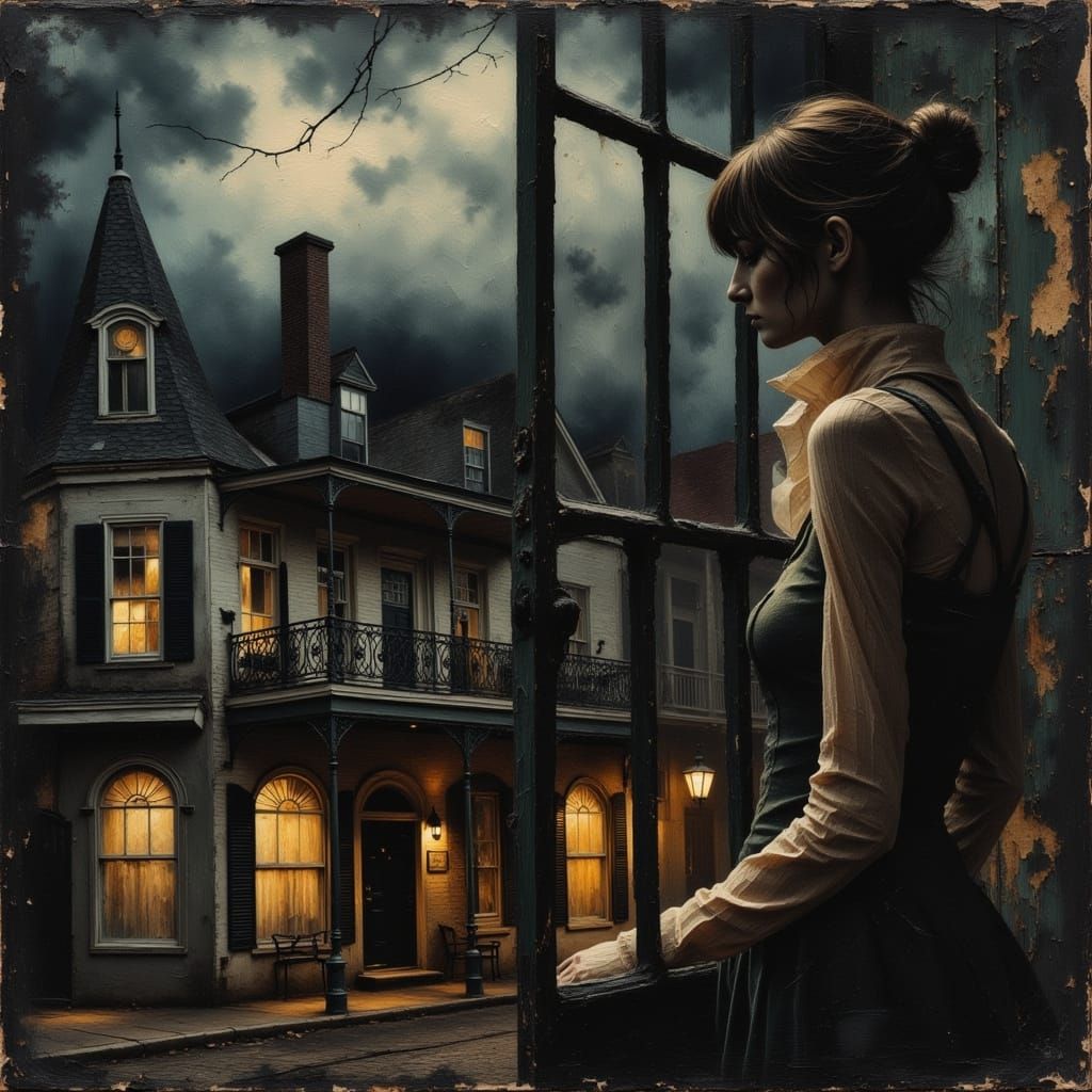 Surreal New Orleans French Quarter at Night