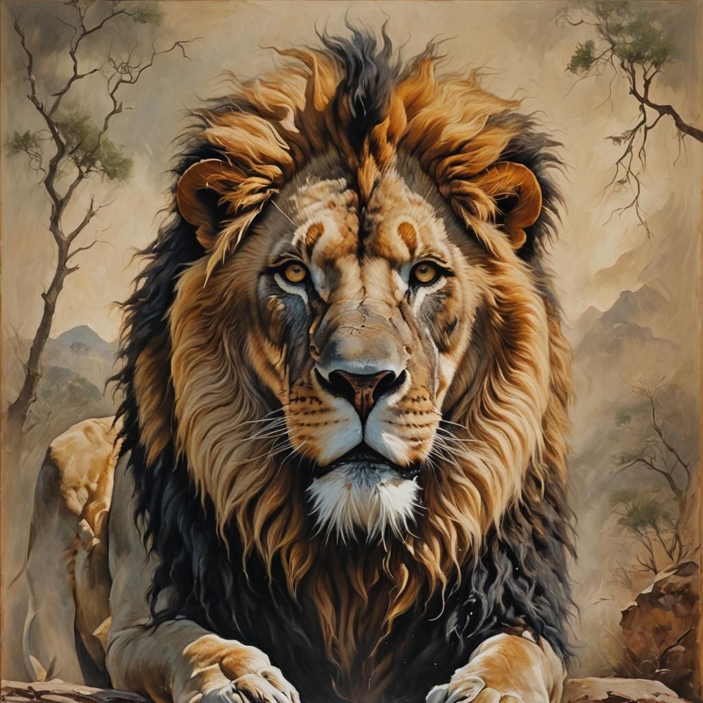 Lion of Judah in Oil Painting Style