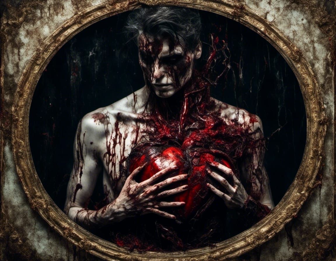 Graphic Horror: Ripping Heart in Dark Fantasy Style