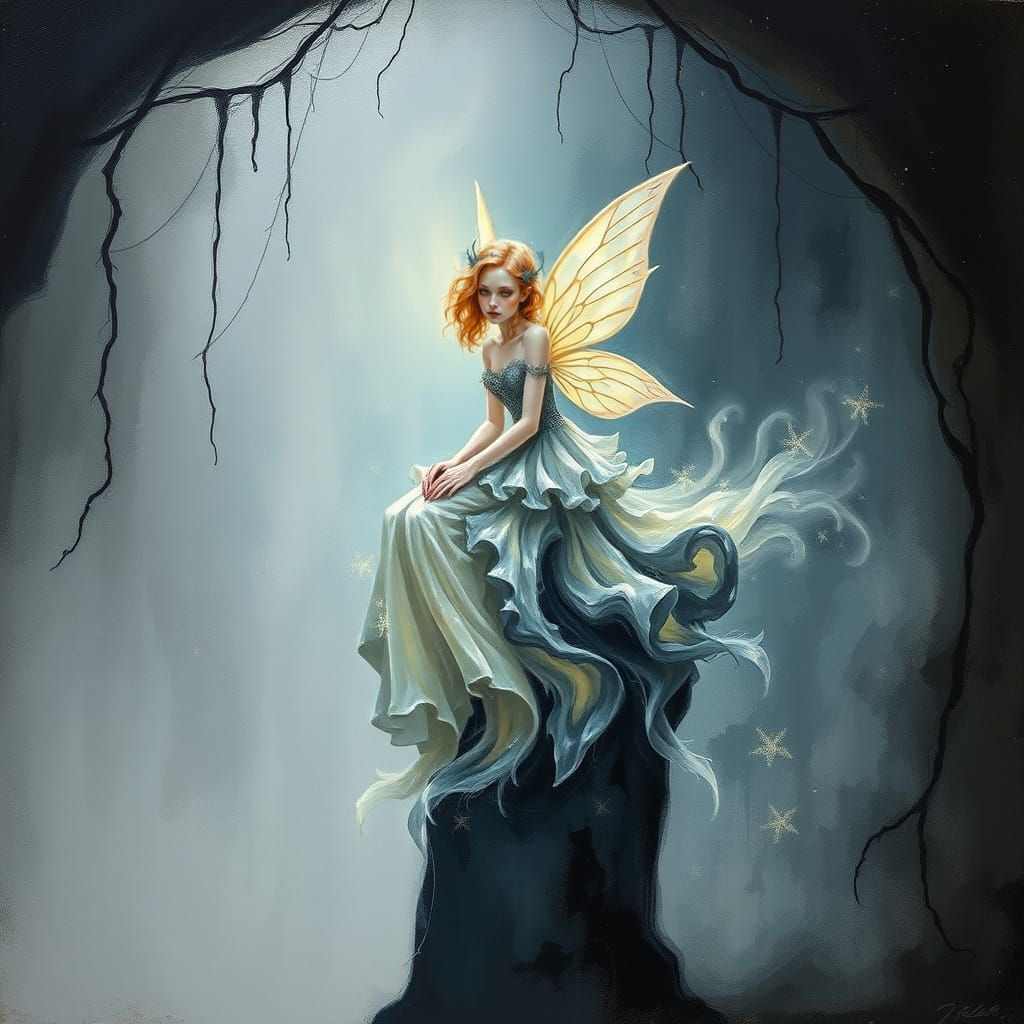 Ethereal Fairy Queen Captive in Abstract Art