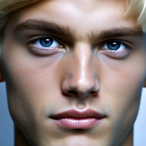 Close-up of a Handsome Blond Teenage Male