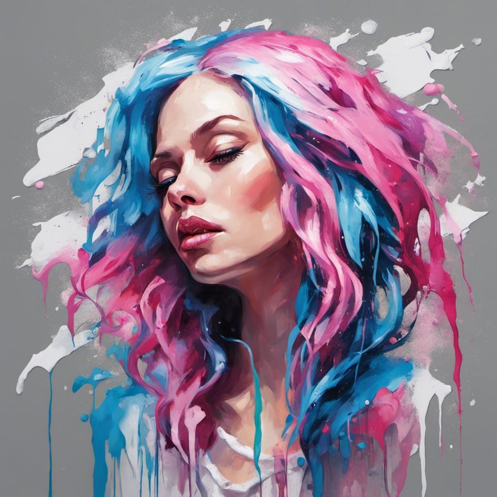 Colorful Graffiti Art Portrait of a Woman