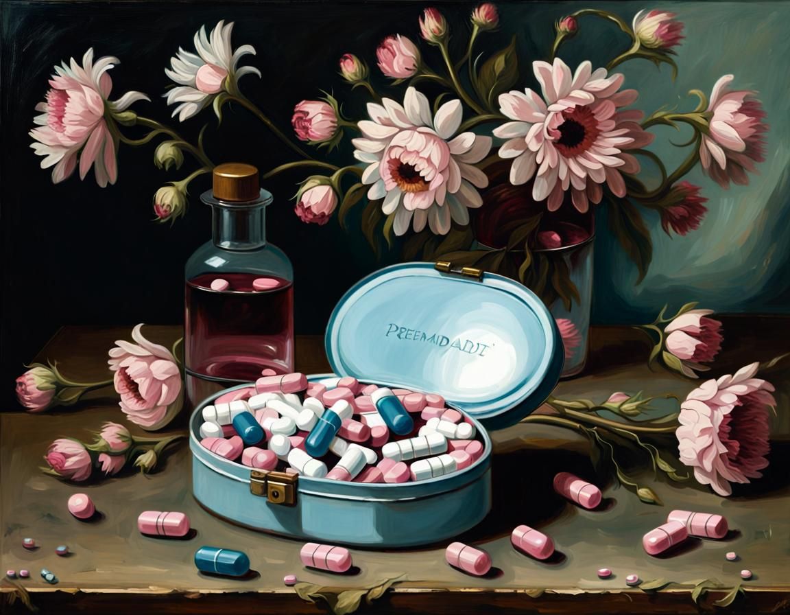 Baroque Still Life: Pills and Dead Flowers