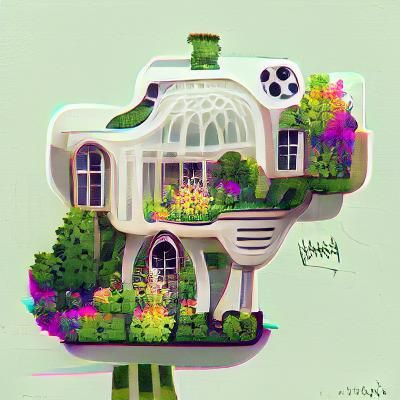 Enchanting Garden House in Digital Art