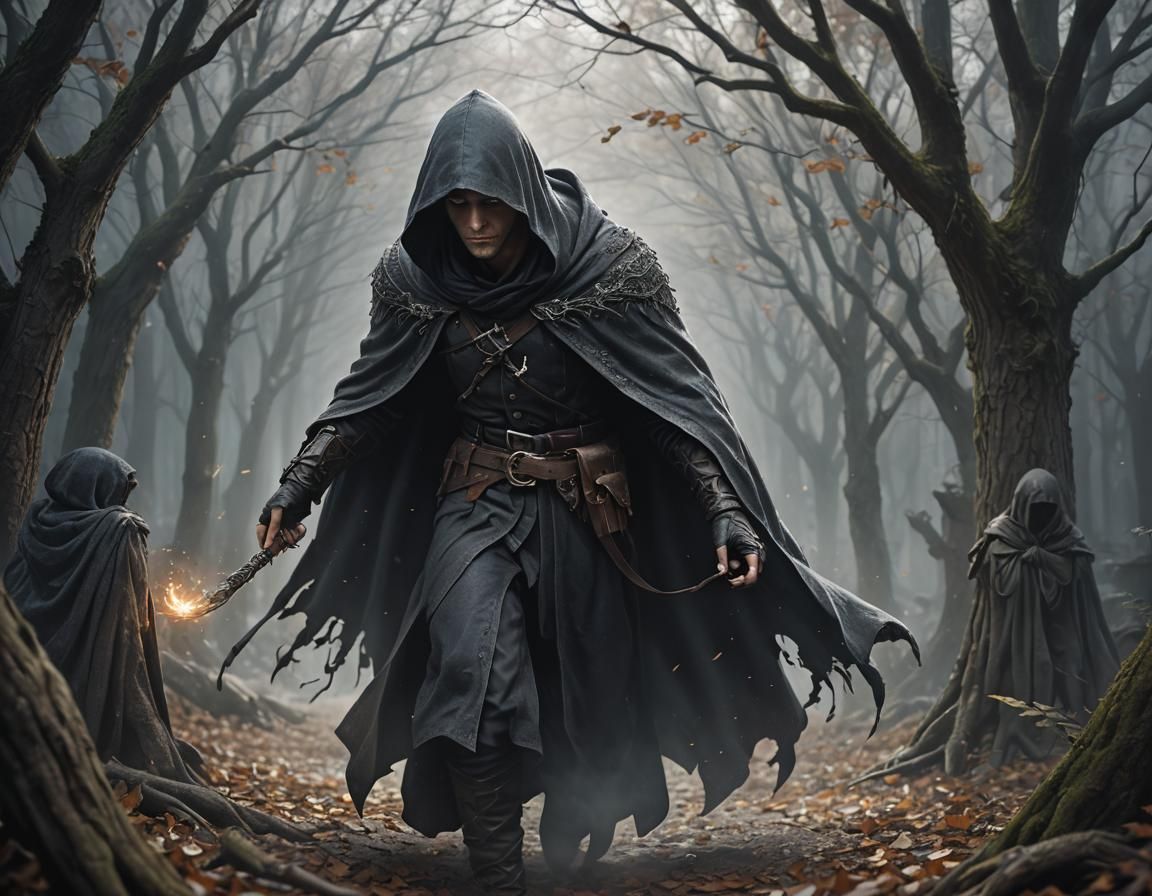 Cloaked Thief in Dreamlike Concept Art