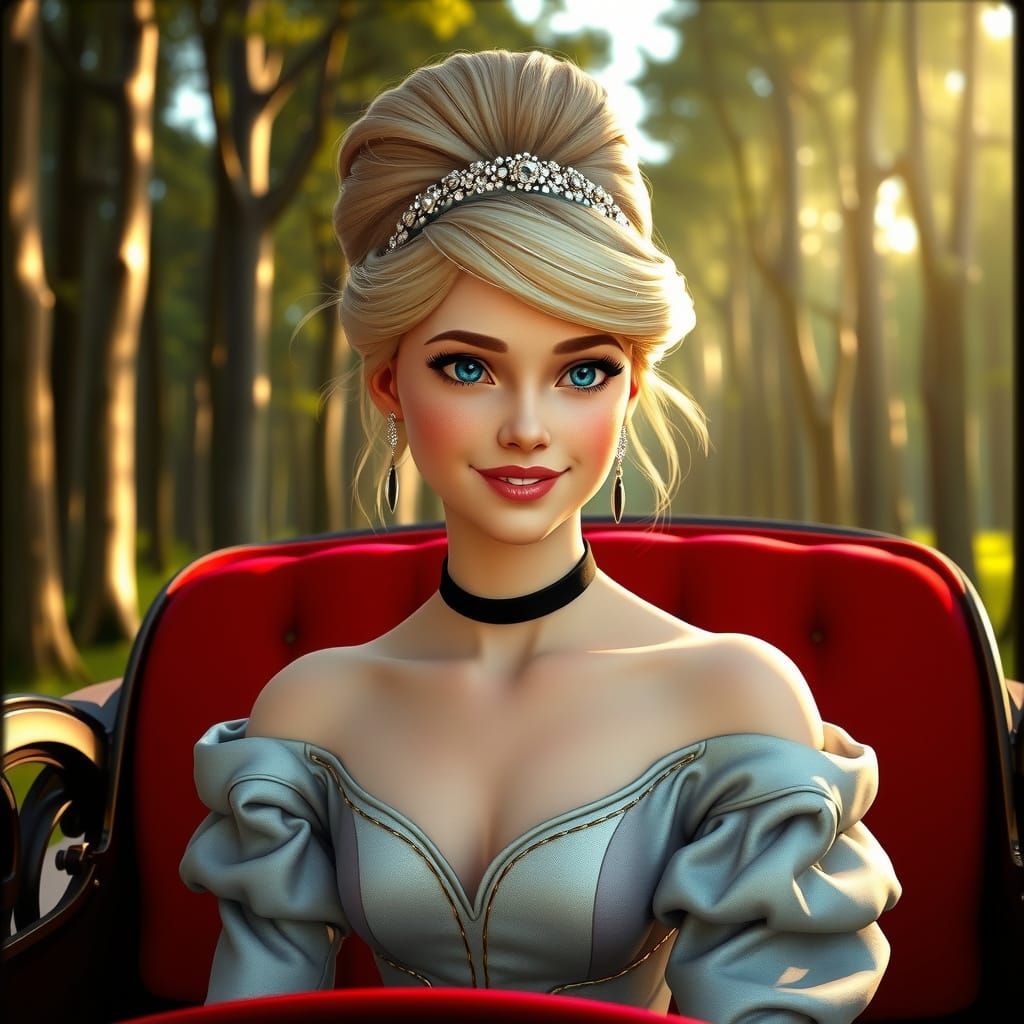 Cinderella in a Summer Forest Carriage