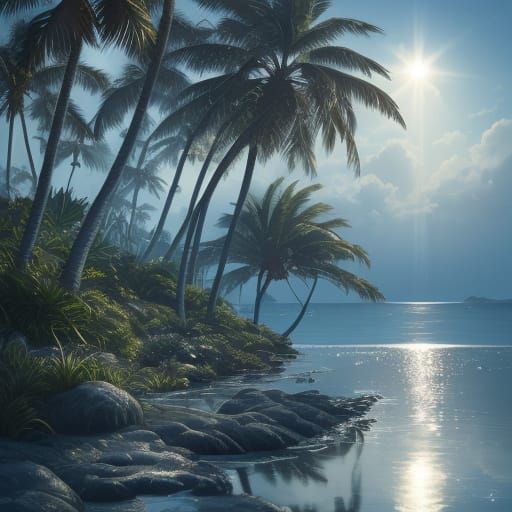 Beach and palm trees