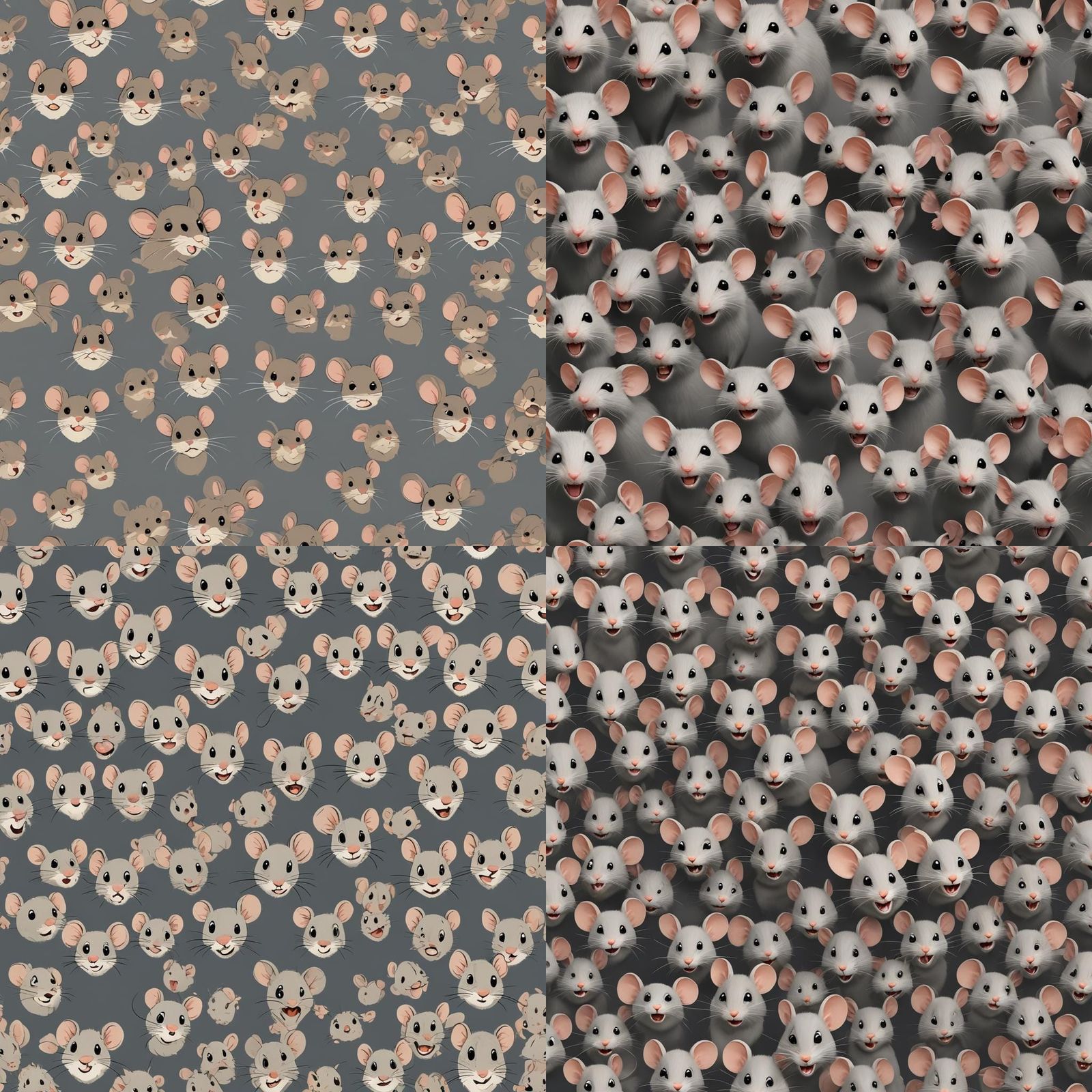 Animated Mouse Face Expressing Different Emotions