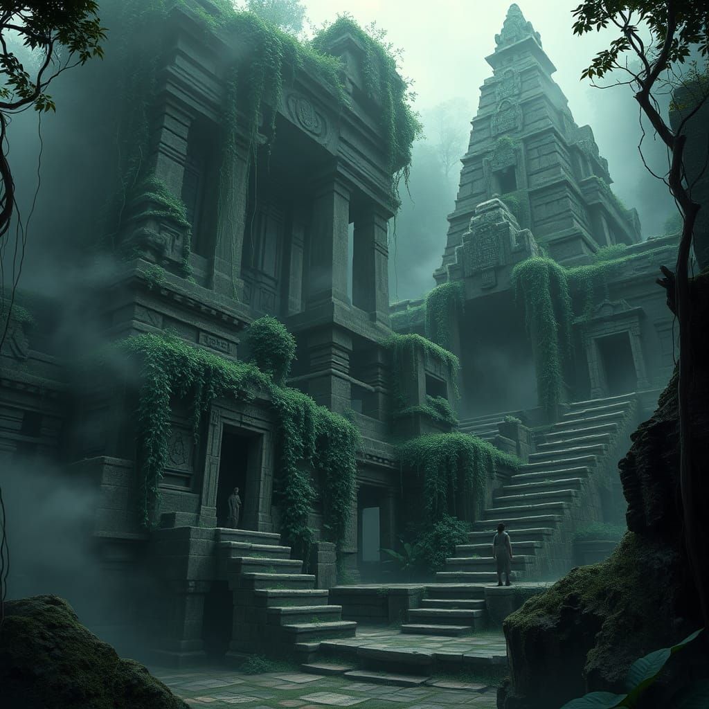 Mysterious Mayan Ruins in Impossible Geometry Style