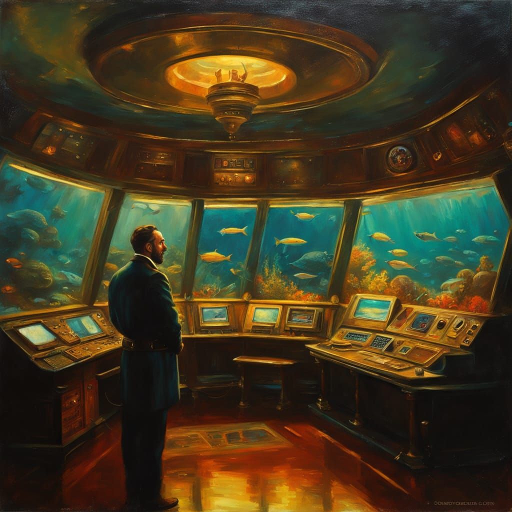 Captain Nemo's Nautilus: Retro-Futuristic Sci-Fi Art