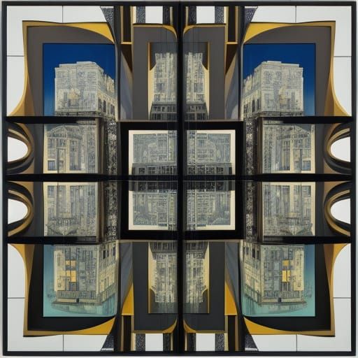 A cubist city made all of squares