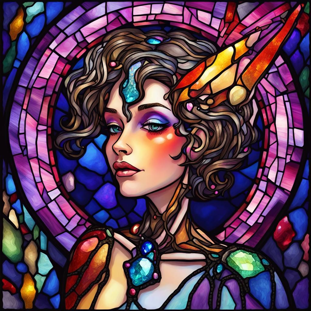 Stained Glass Art: Rainbow Ecstasy Metamorphosis