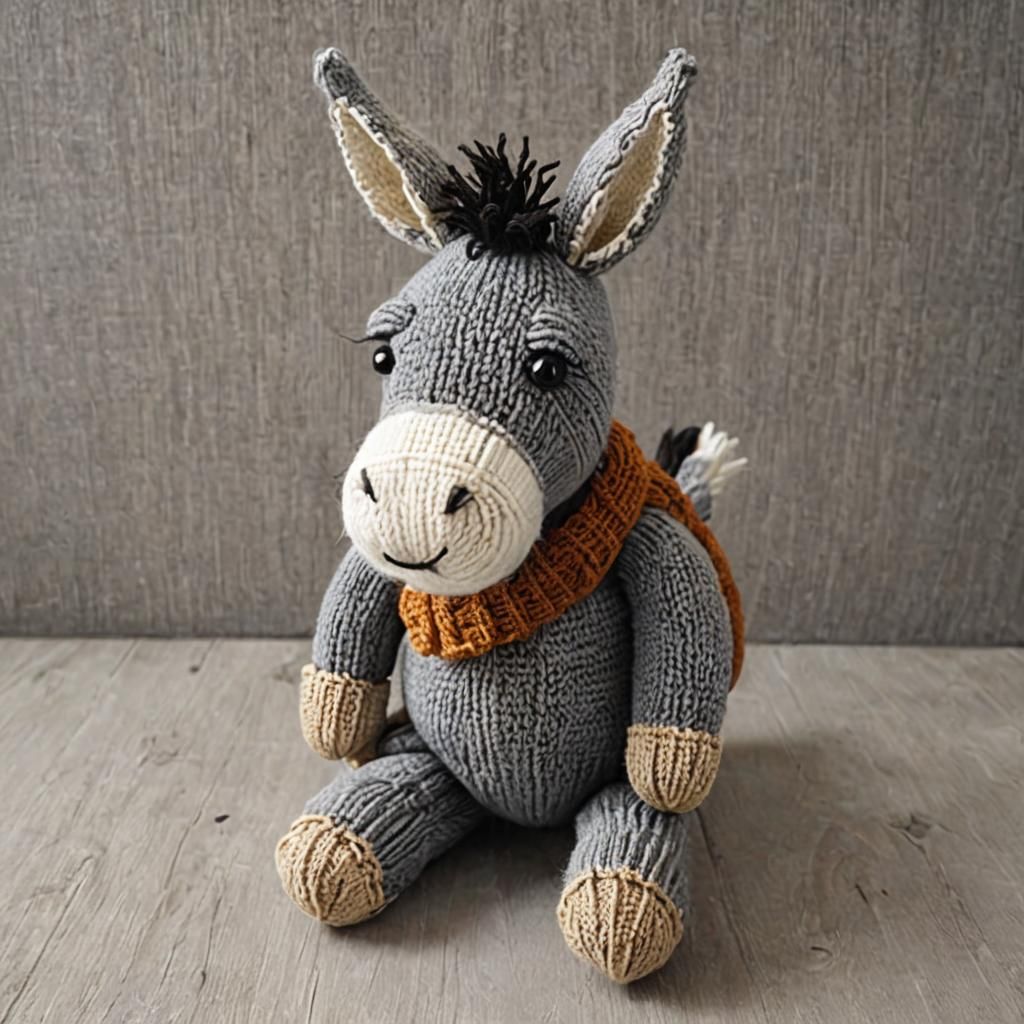 Adorable Knitted Donkey Toy for Children
