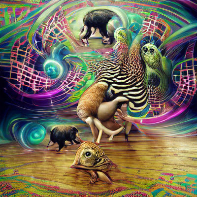 Animals Dancing to Psytrance: An AI Surrealism