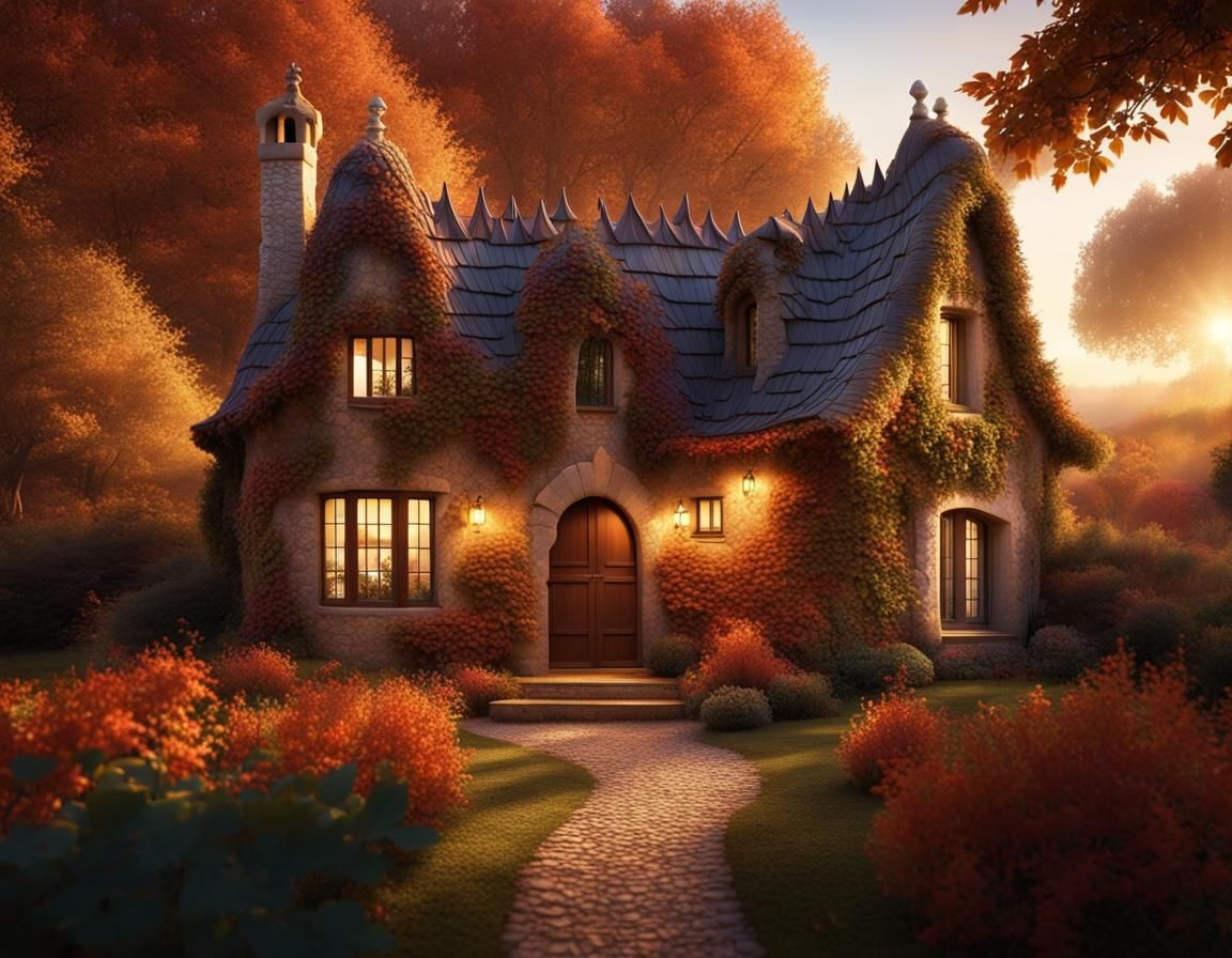 Gaudi-Inspired Country Cottage at Magic Hour