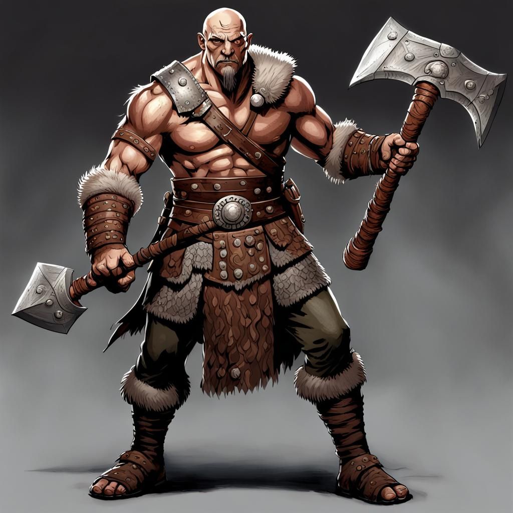 Goliath Barbarian Portrait in Dark Fantasy Style