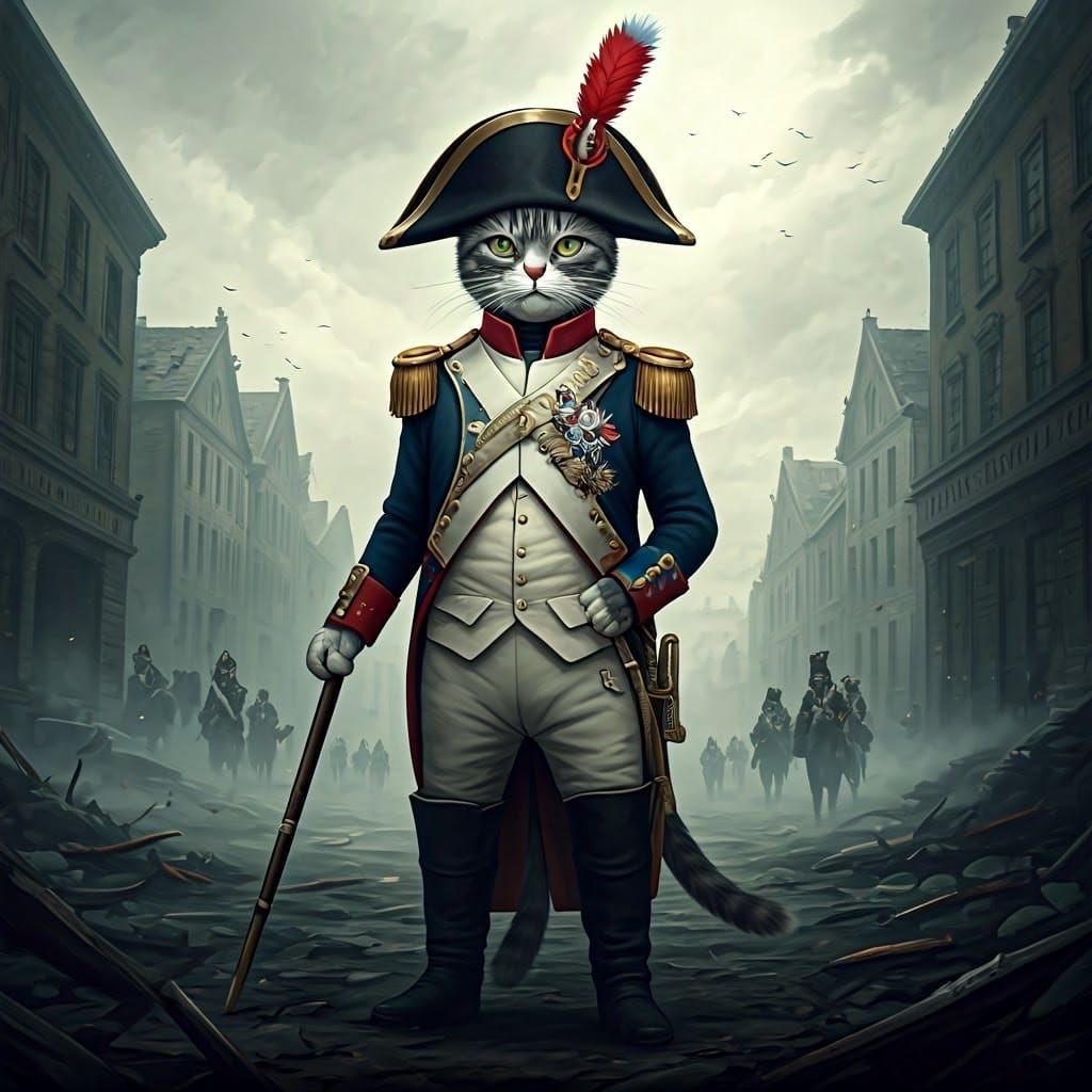 British Cat Battalion in Napoleonic Landscape