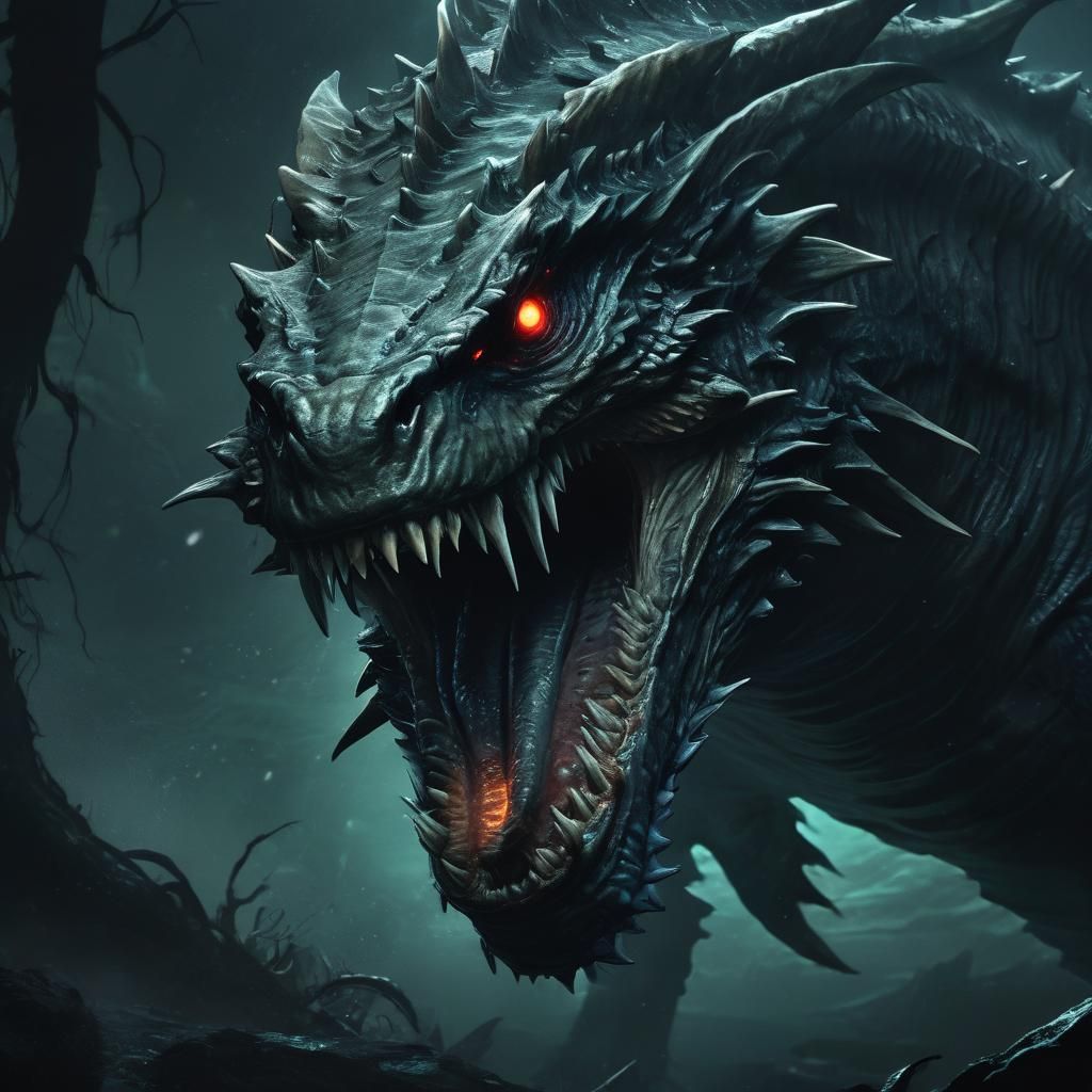 Leviathan Portrait in Dark Fantasy Illustration