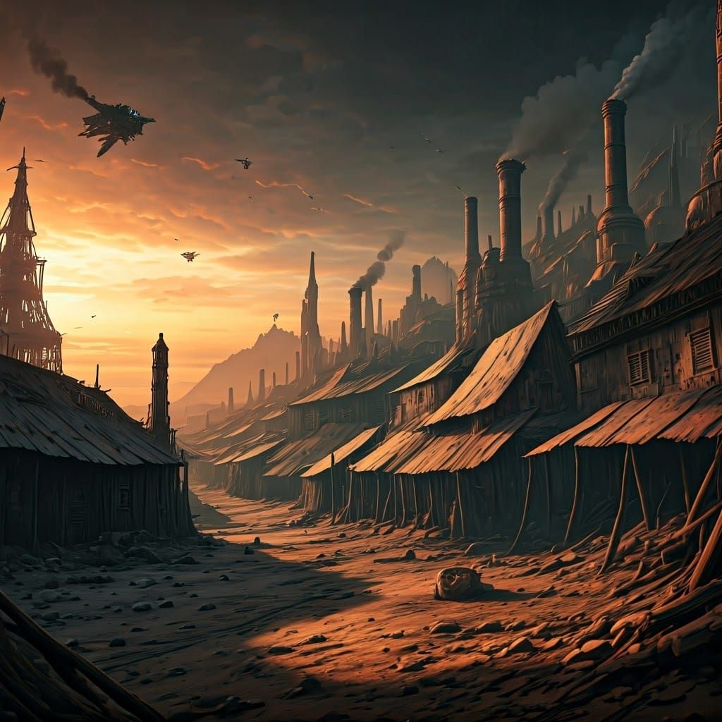 Desolate Dystopian Wasteland in Steampunk Fantasy