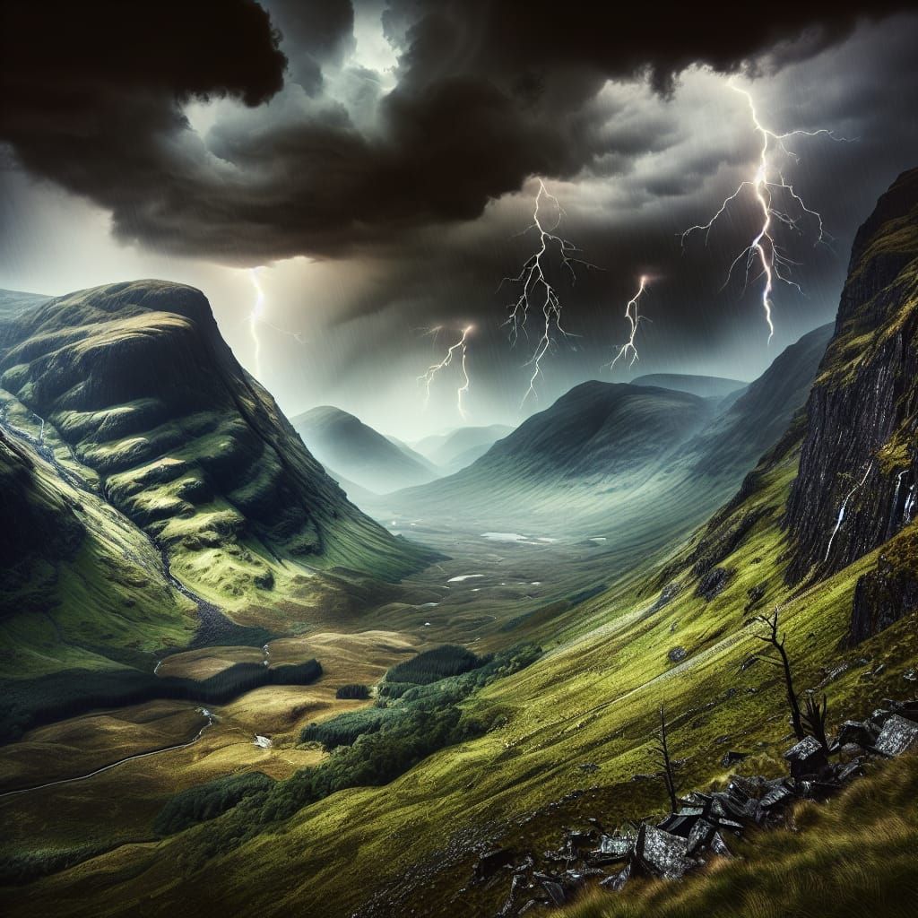 Glen Coe Thunderstorm: Scotland's Rugged Beauty