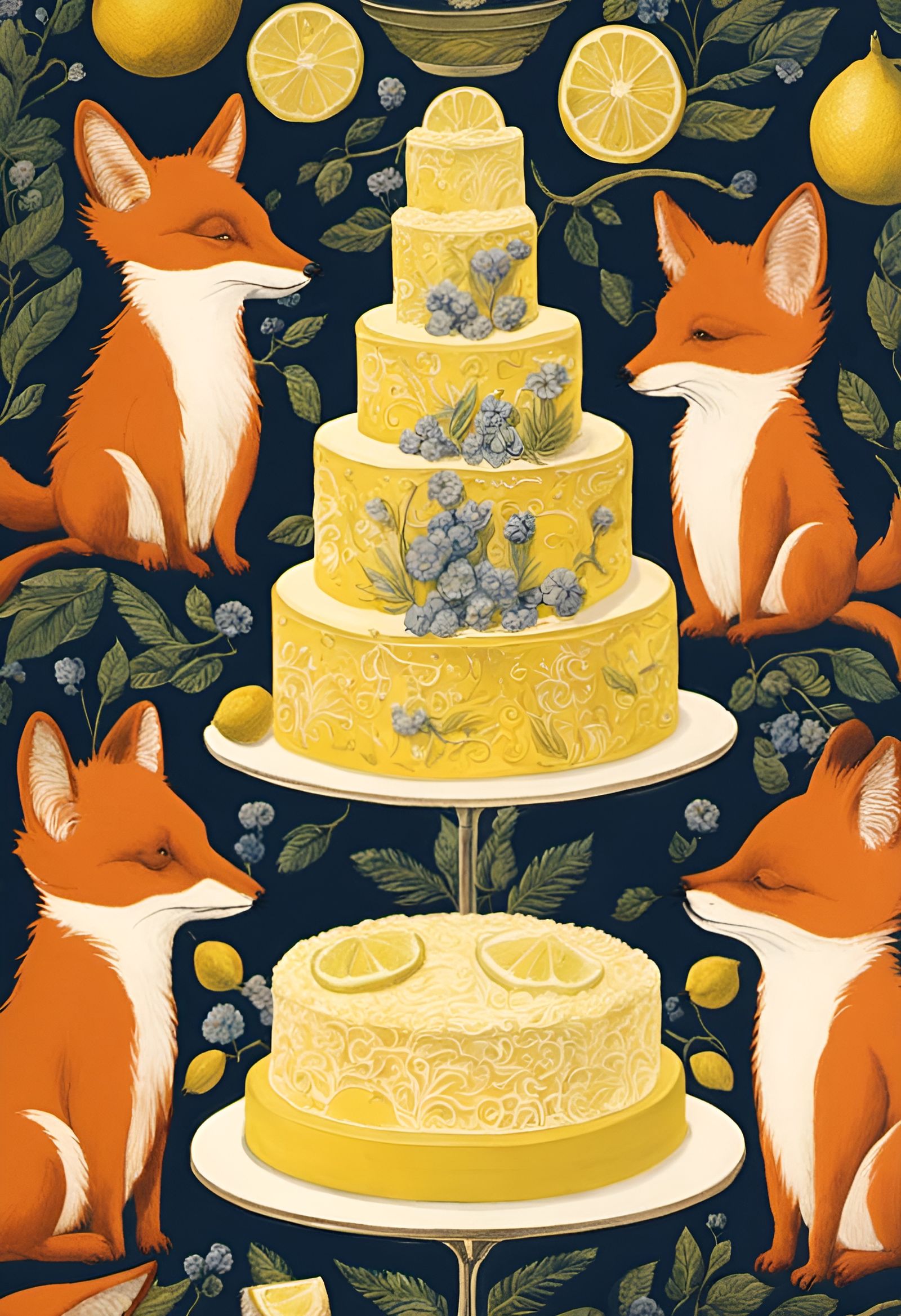 Lemon cake foxes II