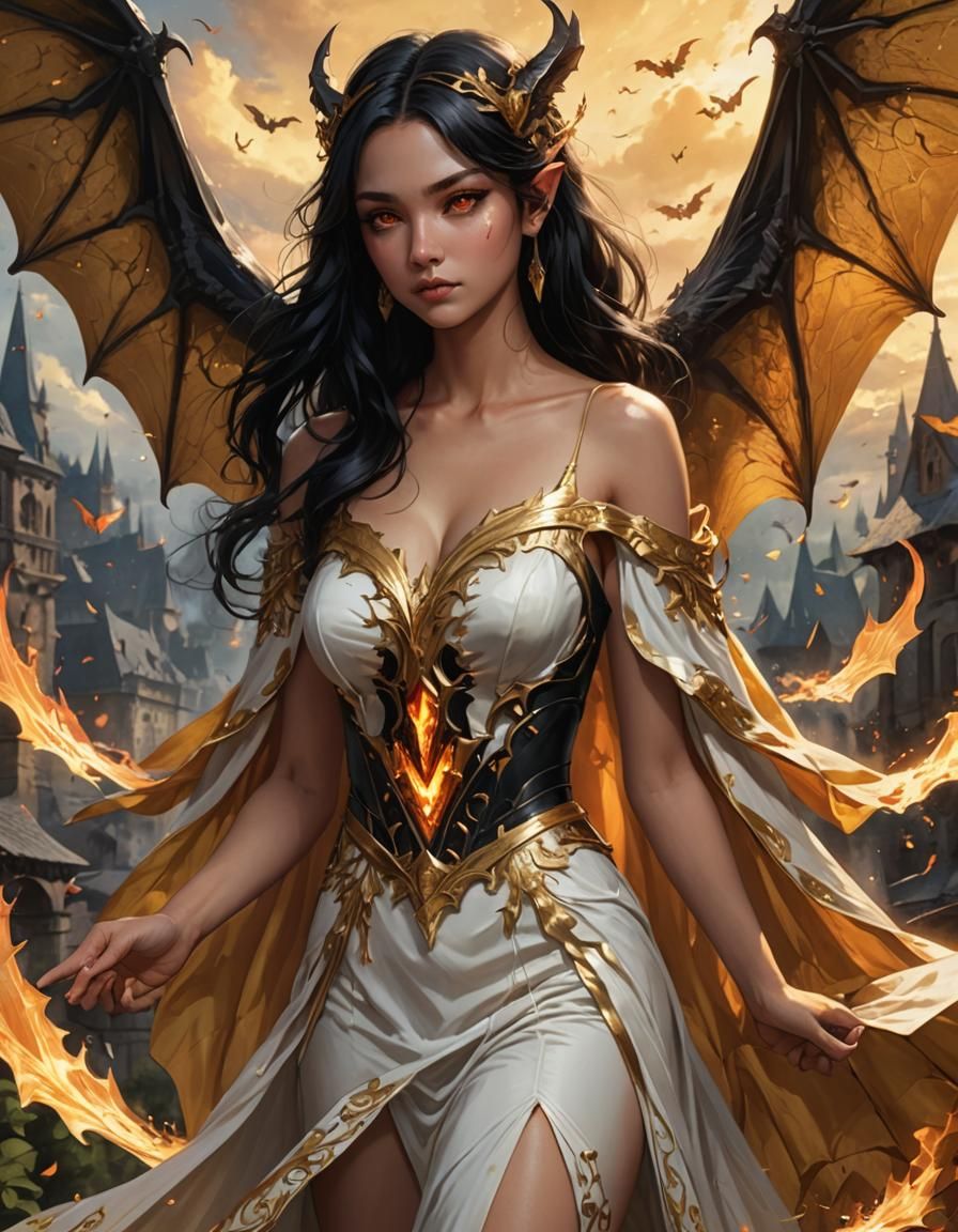 High Fae with Combustion Magic and Bat Wings