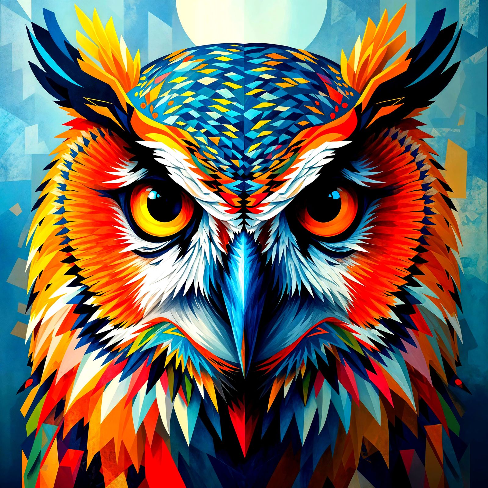 Abstract Animals Art : A Owl Face