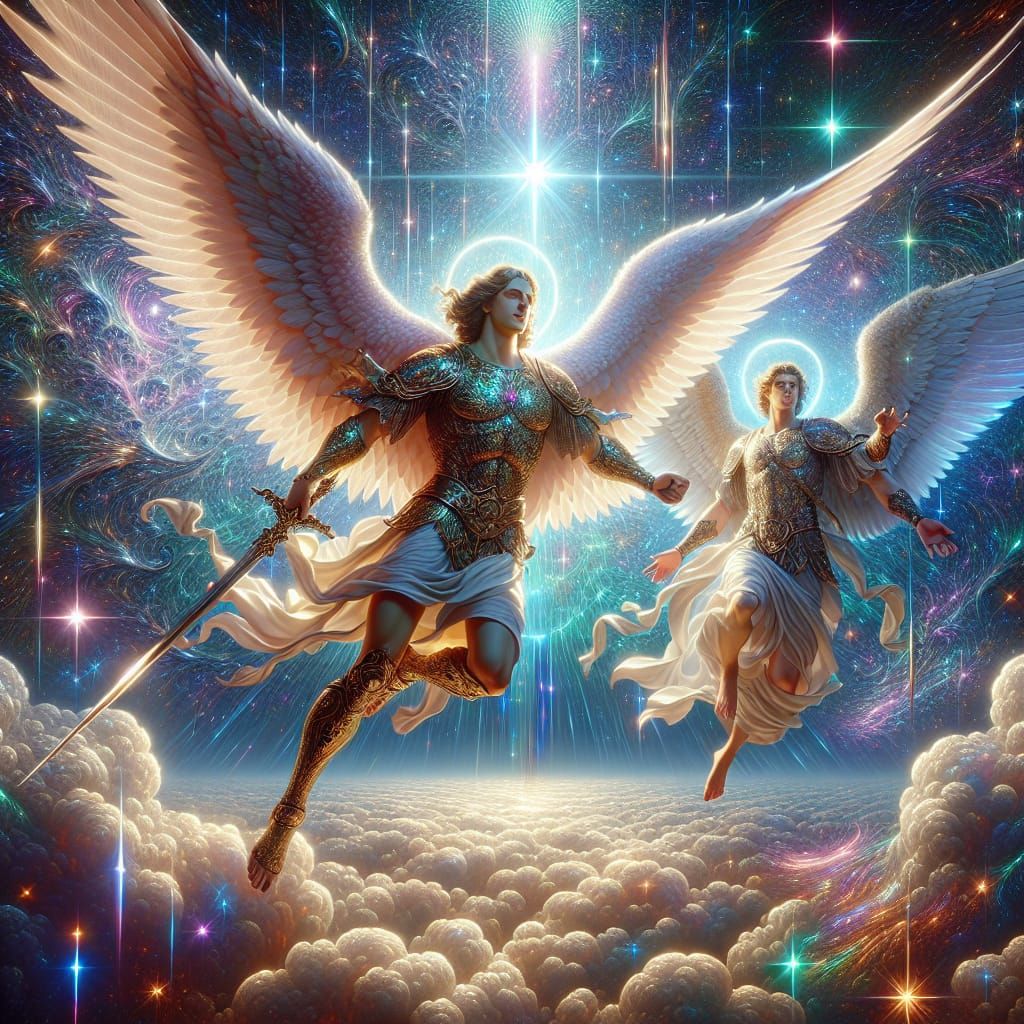 Archangels Michael and Gabriel Descending, Hypermaximalist S...