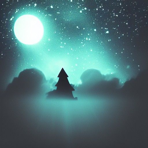 Dark Shadow Against Night Sky