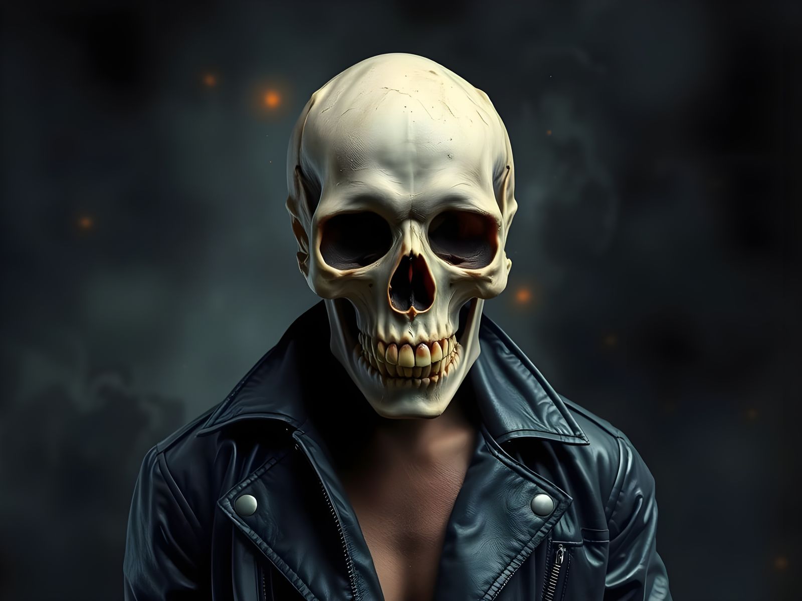 Grunge Skull on Dark Background