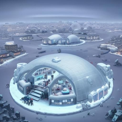 Futuristic Igloo City Landscape
