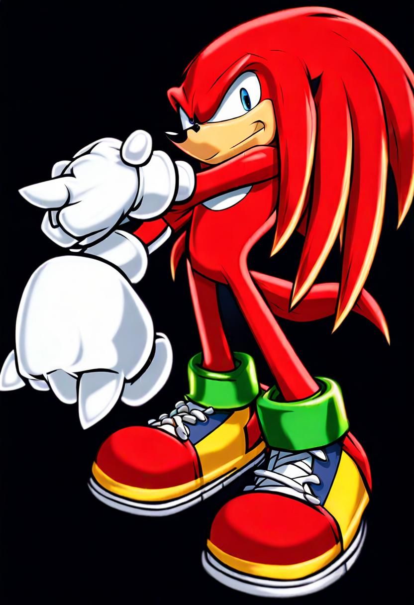 Knuckles the Echidna: Red Fur and Spiked Strength