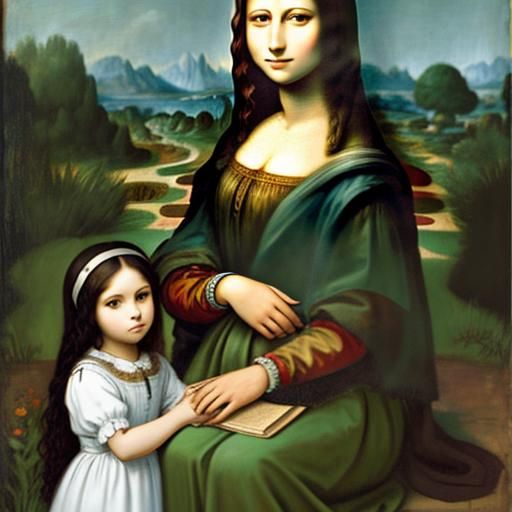Mona Lisa and Daughter in Greenaway Style