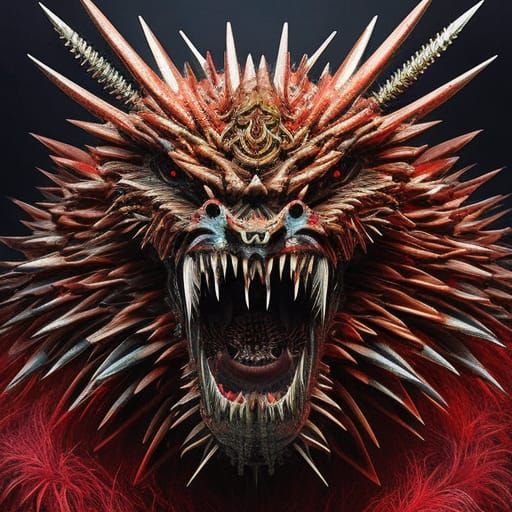 Terrifying Creature of Blades: Horror Art