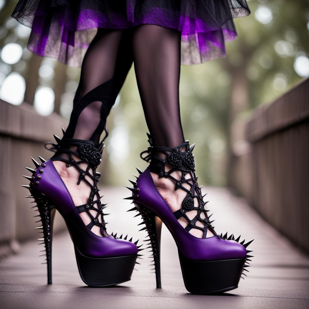 Gothic Platform Stiletto Heels with Spikes