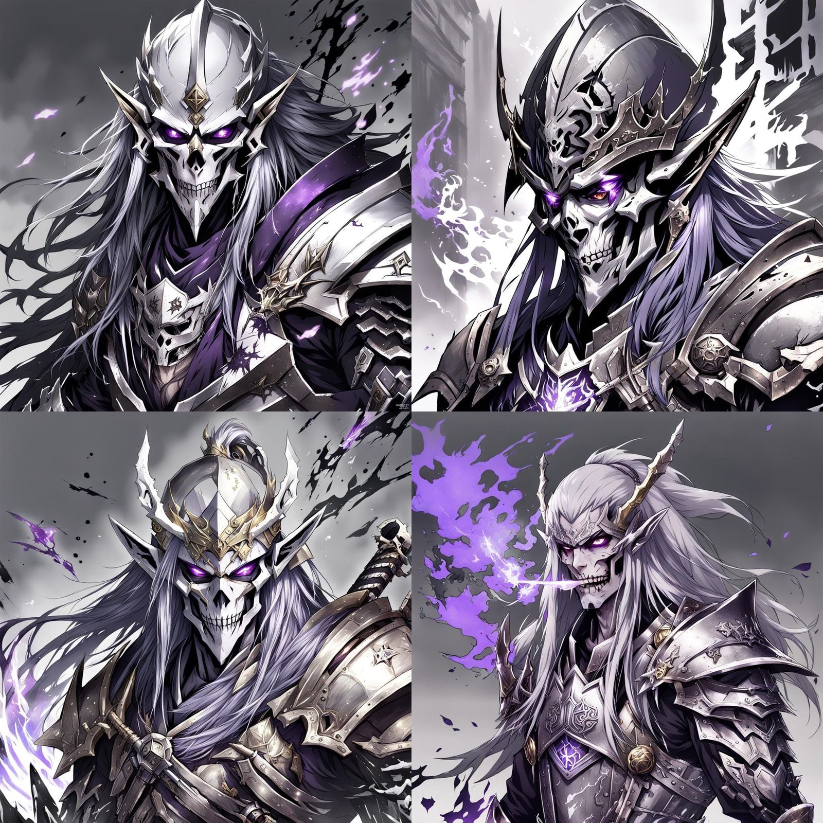 Undead Elf Paladin in Anime Style