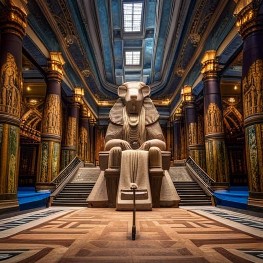 Egyptian Viking Rat Deity Temple with Glass Sword