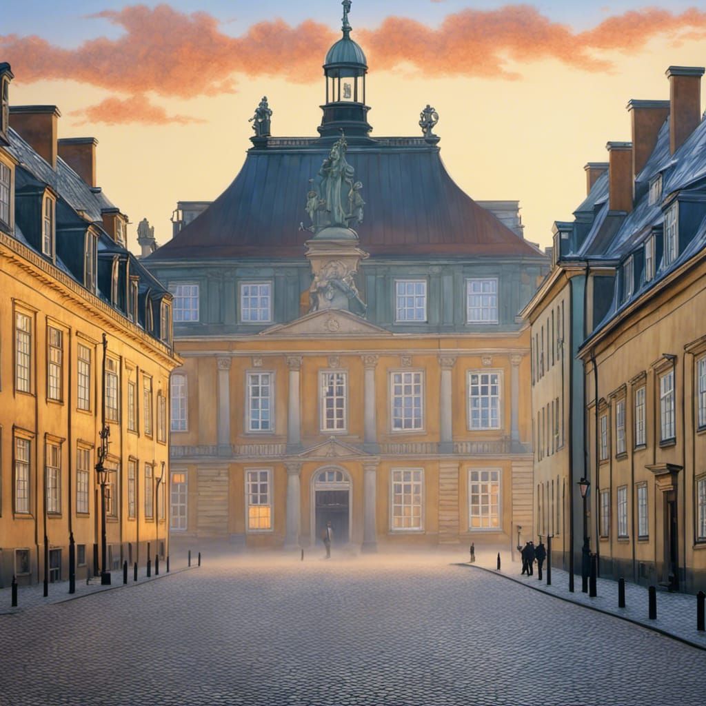 Amalienborg palace in Copenhagen, Denmark